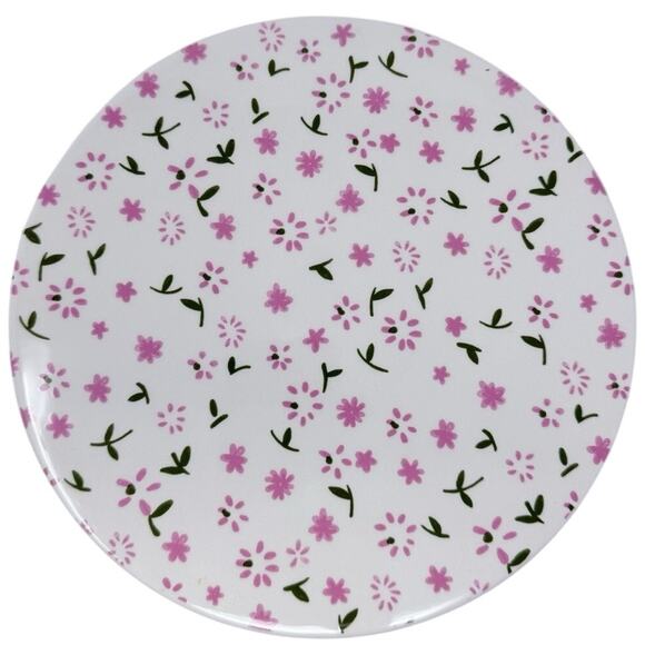 Sur La Table Ceramic Cake Stand 8.5" Ceramic Floral and Stripes - Picture 2 of 5